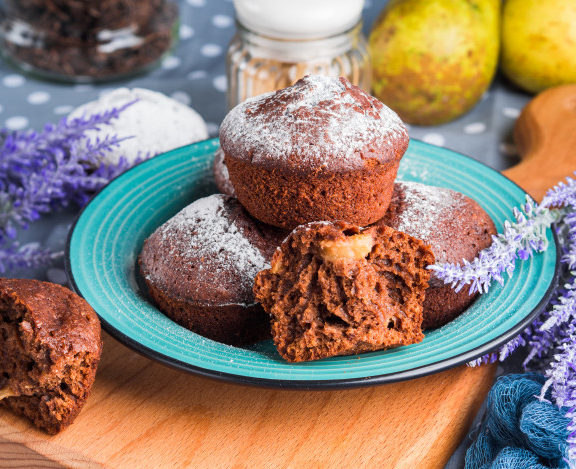 muffins-με-αχλάδια-και-κομμάτια-σοκολάτας