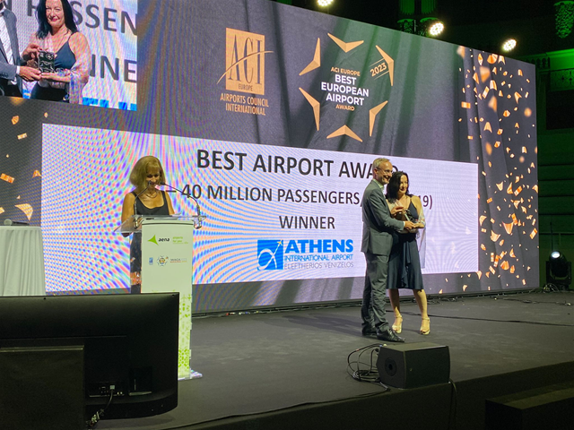 ACI EUROPE Best Airport Award για το αεροδρόμιο της Αθήνας στην κατηγορία 25-40 εκ. επιβατών